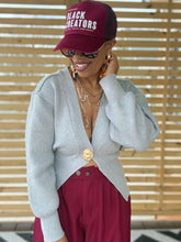 Load image into Gallery viewer, Single Button Front Cardigan Top - Grey