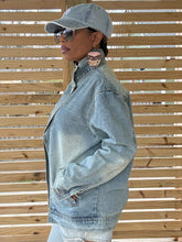 Load image into Gallery viewer, High Neck Asymmetric Denim Jacket