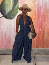 Load image into Gallery viewer, Denim Halter Palazzo Jumper