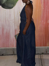 Load image into Gallery viewer, Denim Halter Palazzo Jumper