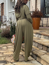 Load image into Gallery viewer, Slouchy Off Shoulder Jumpsuit - Olive