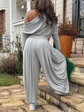 Load image into Gallery viewer, Slouchy Off Shoulder Jumpsuit - Heather Grey