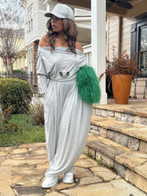 Load image into Gallery viewer, Slouchy Off Shoulder Jumpsuit - Heather Grey