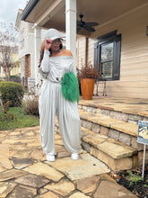 Load image into Gallery viewer, Slouchy Off Shoulder Jumpsuit - Heather Grey