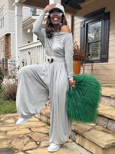 Load image into Gallery viewer, Slouchy Off Shoulder Jumpsuit - Heather Grey