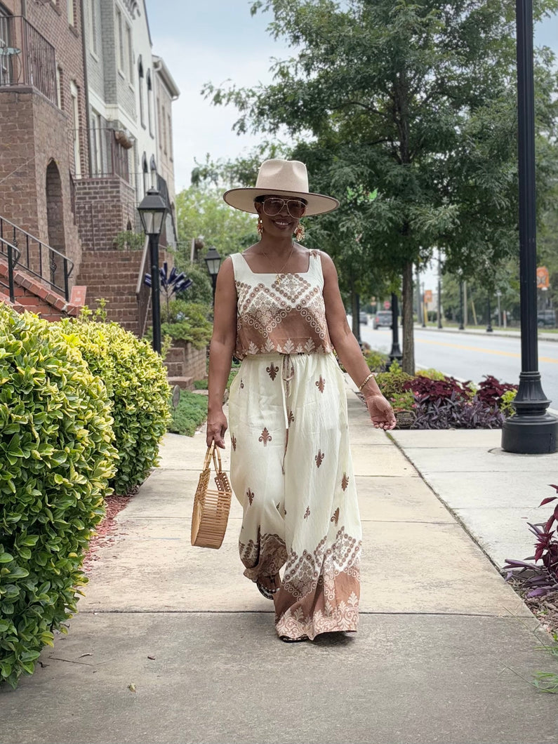 Euro Print Wide Leg Set