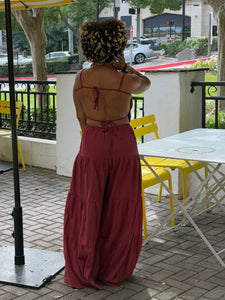 Crinkle Gauze Tiered Jumpsuit