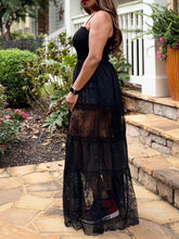 Load image into Gallery viewer, Sheer Paneled Lace Maxi Top