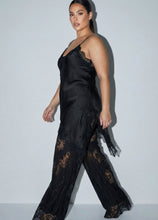 Load image into Gallery viewer, Asymmetric Satin Cami &amp; Lace Pant Set