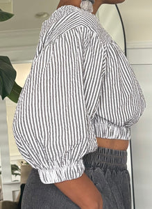 Pinstripe Seersucker top