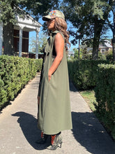 Load image into Gallery viewer, Cut Out Design Shirt Dress - Olive