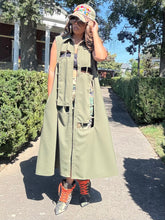 Load image into Gallery viewer, Cut Out Design Shirt Dress - Olive