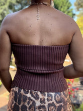 Load image into Gallery viewer, Folded Knit Tube Top - Brown