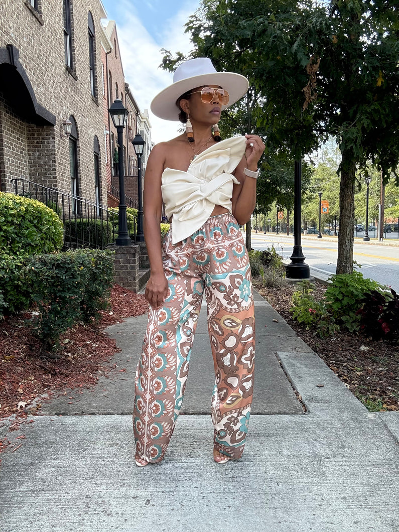 Paisley Print Silky Pant