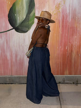 Load image into Gallery viewer, Denim Halter Palazzo Jumper
