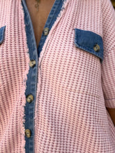 Load image into Gallery viewer, Waffle Knit &amp; Denim Romper