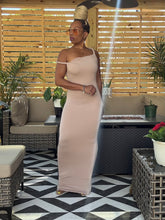 Load image into Gallery viewer, Twisted Shoulder Maxi Bodycon