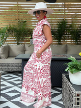 Load image into Gallery viewer, Tropic Vines Pant Set - Crimson