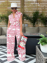 Load image into Gallery viewer, Tropic Vines Pant Set - Crimson