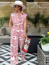 Load image into Gallery viewer, Tropic Vines Pant Set - Crimson