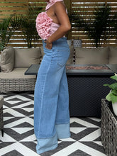 Load image into Gallery viewer, Contrasted Hem Wide Leg Jeans