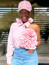 Load image into Gallery viewer, Open Arm Rose Button Up - Blush Pink