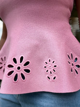 Load image into Gallery viewer, Floral Cut Out Knit Peplum