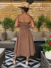 Load image into Gallery viewer, Vintage Wash Denim Strapless Midi