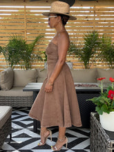 Load image into Gallery viewer, Vintage Wash Denim Strapless Midi