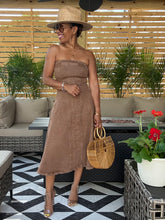 Load image into Gallery viewer, Vintage Wash Denim Strapless Midi