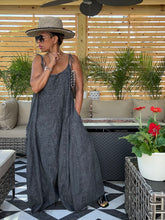 Load image into Gallery viewer, Cropped Denim Palazzo Jumper