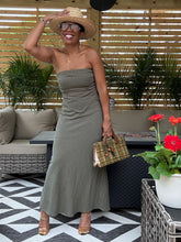 Load image into Gallery viewer, Pinstriped Strapless Skirt Set