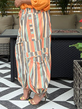 Load image into Gallery viewer, Striped Artsy Cargo Pant