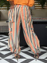 Load image into Gallery viewer, Striped Artsy Cargo Pant