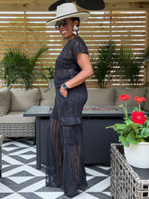 Load image into Gallery viewer, Lace Cargo Lounge Set - Black