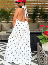 Load image into Gallery viewer, Polka Dot Tiered Halter Maxi