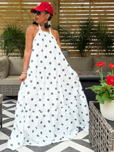 Load image into Gallery viewer, Polka Dot Tiered Halter Maxi