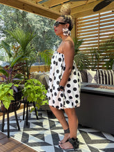 Load image into Gallery viewer, Polka Dot Bubble Romper - White