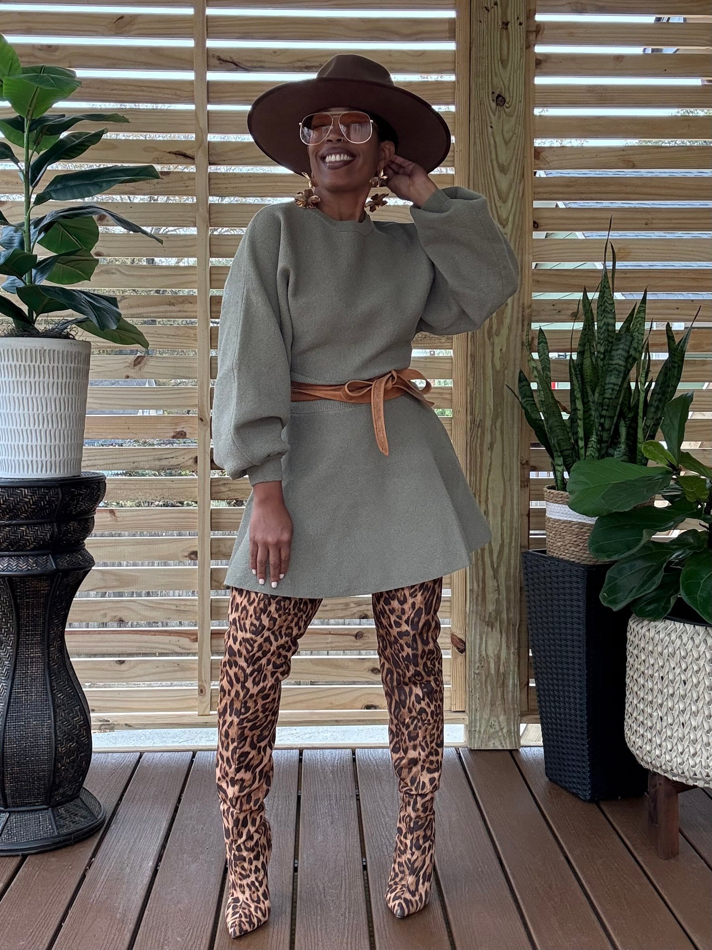 Warm Dolman Sweater Skater (Belt Not Included)