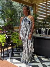 Load image into Gallery viewer, Charcoal Skies Halter Drape Maxi