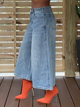 Load image into Gallery viewer, Denim Wide Leg Culottes