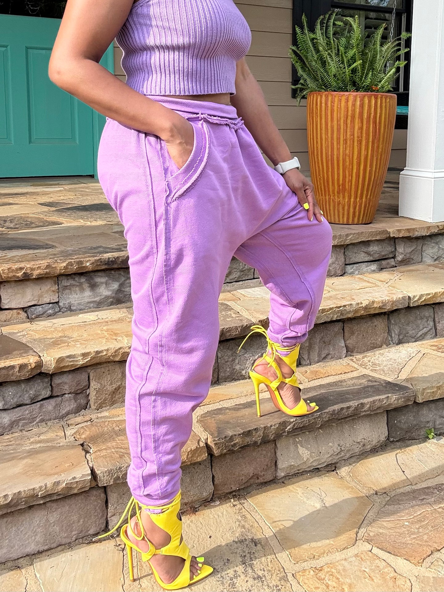 Raw Edge Harem Sweatpant