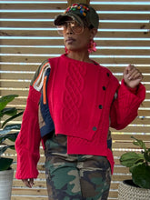 Load image into Gallery viewer, Side Button Utility Sweater - Red