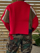 Load image into Gallery viewer, Side Button Utility Sweater - Red
