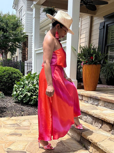 Textured Ombré Knot Top/Skirt Set