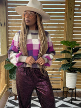 Load image into Gallery viewer, Multi Color Boucle Checkered Sweater