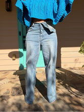 Load image into Gallery viewer, Asymmetric Fold Over Waist Jeans