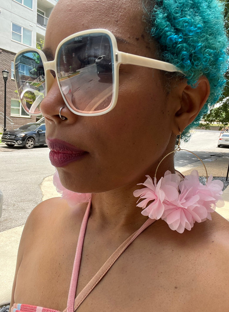 Fabric Petal Hoops - Soft Pink