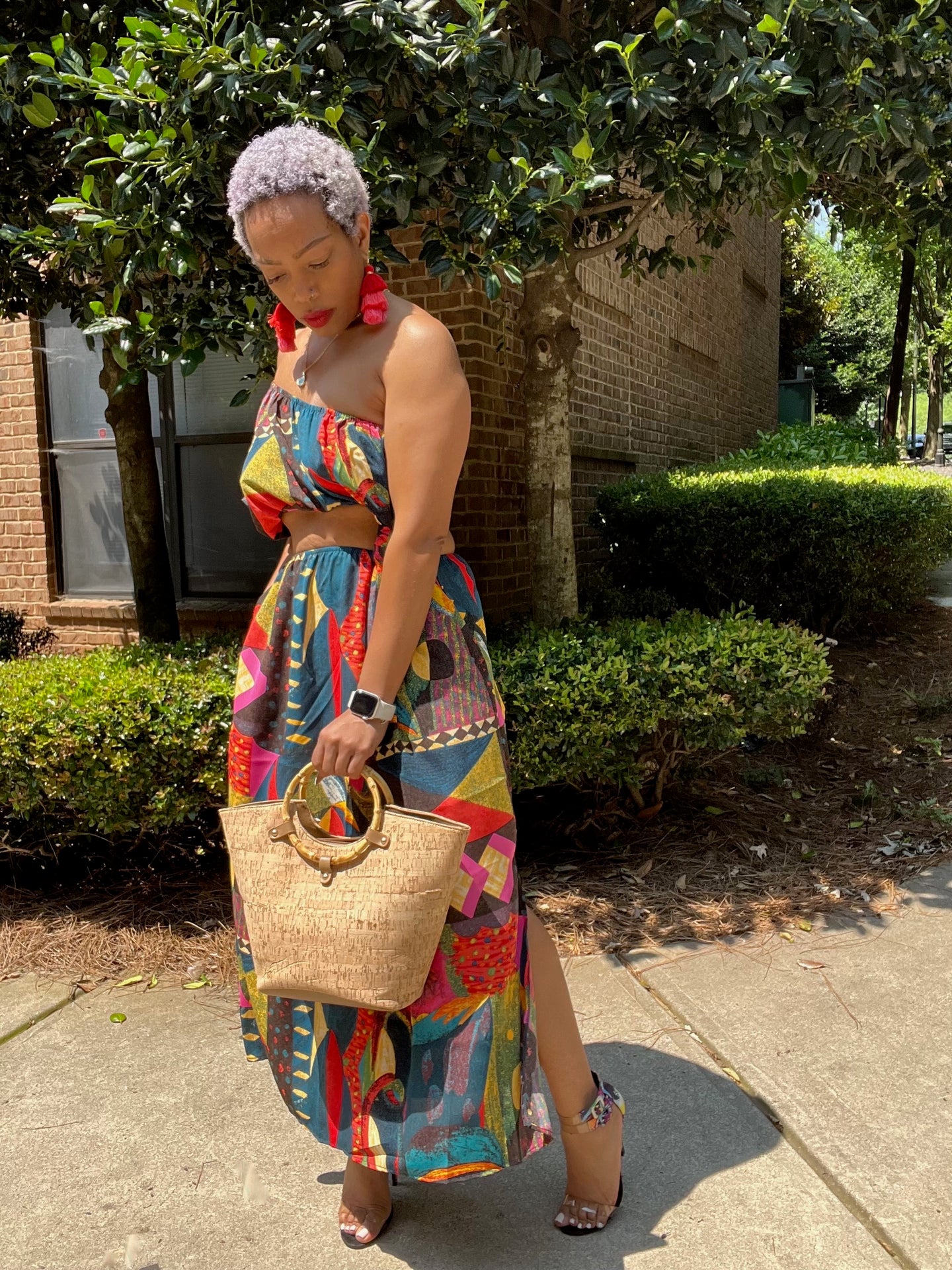 Tribal Asymmetric Cut Out Midi