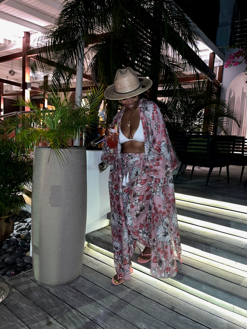 Botanical Kimono & Genie Pant Set